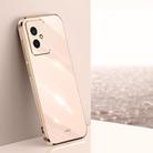 For Honor 100 XINLI Straight Edge 6D Electroplate TPU Phone Case(Pink) - 1