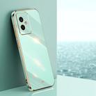 For Honor 100 XINLI Straight Edge 6D Electroplate TPU Phone Case(Mint Green) - 1