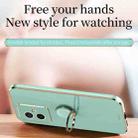 For Honor 100 XINLI Straight Edge 6D Electroplate TPU Phone Case with Ring Holder(Mint Green) - 3