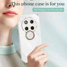 For Honor X60 Pro XINLI Straight Edge 6D Electroplate TPU Phone Case with Ring Holder(White) - 2