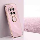 For Honor Magic7 Pro XINLI Straight Edge 6D Electroplate TPU Phone Case with Ring Holder(Cherry Purple) - 1