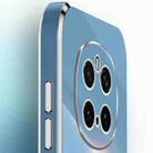 For Honor Magic7 Pro XINLI Straight Edge 6D Electroplate TPU Phone Case with Ring Holder(Celestial Blue) - 3