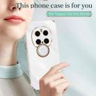 For Honor Magic7 Pro XINLI Straight Edge 6D Electroplate TPU Phone Case with Ring Holder(White) - 2