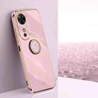 For Honor Play 60 XINLI Straight Edge 6D Electroplate TPU Phone Case with Ring Holder(Cherry Purple) - 1