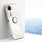For Honor Play 60 XINLI Straight Edge 6D Electroplate TPU Phone Case with Ring Holder(White) - 1