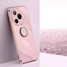 For Honor Power XINLI Straight Edge 6D Electroplate TPU Phone Case with Ring Holder(Cherry Purple) - 1