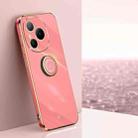 For Honor Power XINLI Straight Edge 6D Electroplate TPU Phone Case with Ring Holder(Hawthorn Red) - 1
