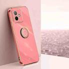 For Honor X60 GT XINLI Straight Edge 6D Electroplate TPU Phone Case with Ring Holder(Hawthorn Red) - 1