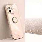For Honor X60 GT XINLI Straight Edge 6D Electroplate TPU Phone Case with Ring Holder(Pink) - 1