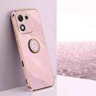 For Honor X70i XINLI Straight Edge 6D Electroplate TPU Phone Case with Ring Holder(Cherry Purple) - 1
