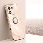 For Honor X70i XINLI Straight Edge 6D Electroplate TPU Phone Case with Ring Holder(Pink) - 1