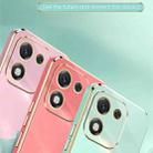 For Honor X70i XINLI Straight Edge 6D Electroplate TPU Phone Case with Ring Holder(Mint Green) - 3