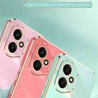 For Honor 400 Global 156.5mm XINLI Straight Edge 6D Electroplate TPU Phone Case with Ring Holder(Celestial Blue) - 3