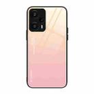 For Xiaomi Redmi Note 12 Turbo Gradient Color Glass Phone Case(Yellow Pink) - 1