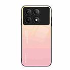 For Xiaomi Poco F6 Pro Gradient Color Glass Phone Case(Yellow Pink) - 1