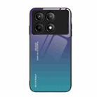 For Xiaomi Poco F6 Pro Gradient Color Glass Phone Case(Aurora Blue) - 1