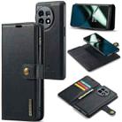For OnePlus 11 DG.MING Crazy Horse Texture Detachable Magnetic Leather Case(Black) - 1