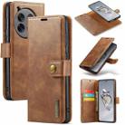 For OnePlus 12 DG.MING Crazy Horse Texture Detachable Magnetic Leather Case(Brown) - 1