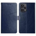 For Xiaomi Poco F5 HT01 Y-shaped Pattern Flip Leather Phone Case(Blue) - 1
