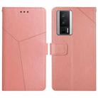 For Xiaomi Poco F5 Pro Y-shaped Pattern Flip Leather Phone Case(Pink) - 1