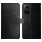 For Xiaomi Redmi Note 12S HT01 Y-shaped Pattern Flip Leather Phone Case(Black) - 1