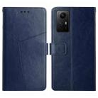 For Xiaomi Redmi Note 12S Y-shaped Pattern Flip Leather Phone Case(Blue) - 1