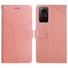 For Xiaomi Redmi Note 12S HT01 Y-shaped Pattern Flip Leather Phone Case(Pink) - 1