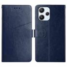 For Xiaomi Redmi 12 5G Y-shaped Pattern Flip Leather Phone Case(Blue) - 1