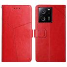 For Xiaomi 13T / 13T Pro Y-shaped Pattern Flip Leather Phone Case(Red) - 1