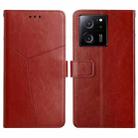 For Xiaomi 13T / 13T Pro Y-shaped Pattern Flip Leather Phone Case(Brown) - 1