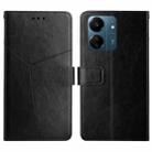 For Xiaomi Redmi 13C 4G Y-shaped Pattern Flip Leather Phone Case(Black) - 1