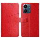 For Xiaomi Redmi 13C 4G Y-shaped Pattern Flip Leather Phone Case(Red) - 1