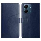 For Xiaomi Redmi 13C 4G Y-shaped Pattern Flip Leather Phone Case(Blue) - 1