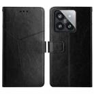 For Xiaomi 14 Y-shaped Pattern Flip Leather Phone Case(Black) - 1