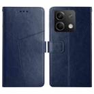 For Xiaomi Redmi Note 13 Pro 4G Global Y-shaped Pattern Flip Leather Phone Case(Blue) - 1