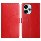 For Xiaomi Redmi 13 4G Global Y-shaped Pattern Flip Leather Phone Case(Red) - 1
