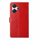 For Xiaomi Redmi 13 4G Global / 5G Global Y-shaped Pattern Flip Leather Phone Case(Red) - 3