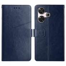 For Xiaomi Redmi 13 4G Global / 5G Global Y-shaped Pattern Flip Leather Phone Case(Blue) - 1