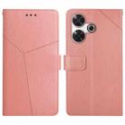 For Xiaomi Redmi 13 4G Global / 5G Global Y-shaped Pattern Flip Leather Phone Case(Pink) - 1