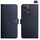 For Xiaomi Poco F5 Genuine Leather Fingerprint-proof Flip Phone Case(Blue) - 1