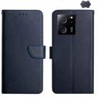 For Xiaomi 13T / 13T Pro Genuine Leather Fingerprint-proof Flip Phone Case(Blue) - 1