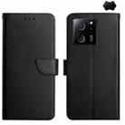 For Xiaomi 13T / 13T Pro Genuine Leather Fingerprint-proof Flip Phone Case(Black) - 1