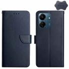 For Xiaomi Redmi 13C 4G Genuine Leather Fingerprint-proof Flip Phone Case(Blue) - 1