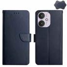 For Xiaomi Redmi 13C 5G Genuine Leather Fingerprint-proof Flip Phone Case(Blue) - 1