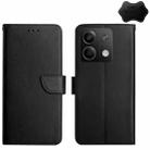 For Xiaomi Redmi Note 13 Global Genuine Leather Fingerprint-proof Flip Phone Case(Black) - 1