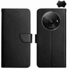 For Xiaomi Redmi A3 Genuine Leather Fingerprint-proof Flip Phone Case(Black) - 1