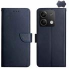 For Xiaomi Redmi Note 13 Pro 4G Global Genuine Leather Fingerprint-proof Flip Phone Case(Blue) - 1