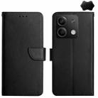 For Xiaomi Redmi Note 13 Pro 4G Global Genuine Leather Fingerprint-proof Flip Phone Case(Black) - 1