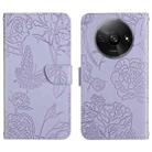 For Xiaomi Redmi A3 Skin Feel Butterfly Embossed Flip Leather Phone Case(Purple) - 1