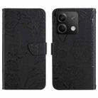 For Xiaomi Redmi Note 13 Pro 4G Global Skin Feel Butterfly Embossed Flip Leather Phone Case(Black) - 1